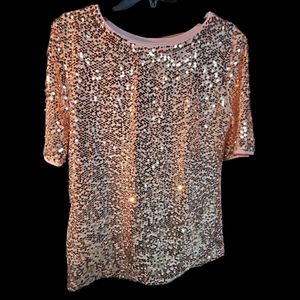 Pink sequin top boutique size XL (fits more like Med/Large)